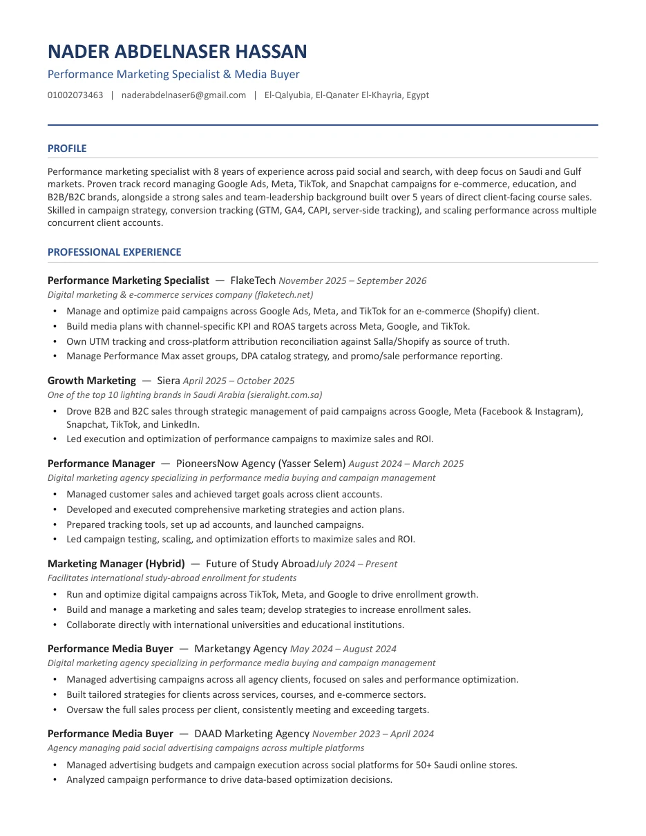 CV page 1